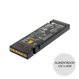 Alimentador led plastico negro 12v 0-40w