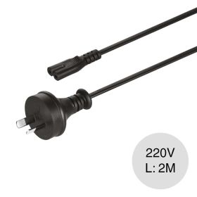 Cable alimentación p/transformador 220V negro 2m