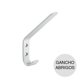 Gancho p/sombreros y abrigos aluminio anodizado plata 18mm x 93mm x 158mm