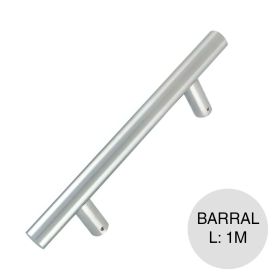 Barral puerta madera-cristal Paul fijacion LT acero inoxidable pulido mate ø 38mm x 1m