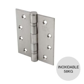 Bisagra municion p/atornillar puerta s/rebaje 58kg acero inoxidable 3mm x 76mm x 102mm