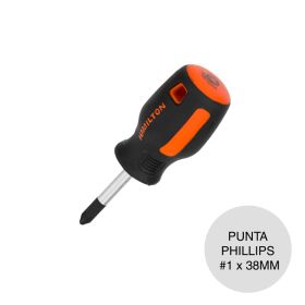 Destornillador corto punta phillips imantada #1 x 38mm