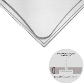 Placa cielorraso desmontable Epoca Estandar borde semi-visto blanca salpicada 25mm x 610mm x 610mm 32u x caja 11.90m²