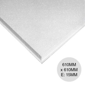 Placa cielorraso desmontable Cosmos Estandar borde visto blanca salpicada 15mm x 610mm x 610mm 40u x caja 14.88m²