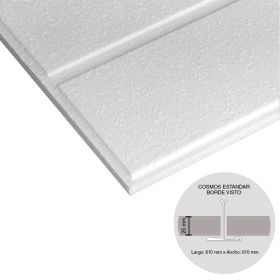 Placa cielorraso desmontable Ranuras Estandar borde visto blanca salpicada/ondulada 25mm x 610mm x 610mm 32u x caja 11.90m²