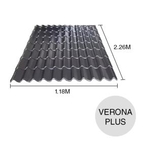 Chapa simil teja Verona Plus prepintada negra 1.18m x 2.26m