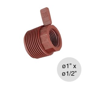 Buje reduccion agua fria polipropileno rosca ø1" x ø1/2"