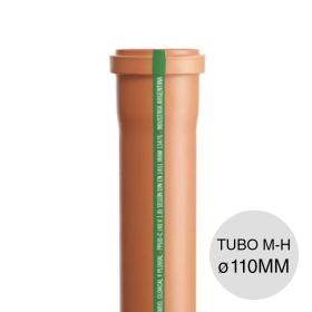 Tubo macho-hembra desagüe cloacal pluvial polipropileno union O-ring ø110mm x 4000mm