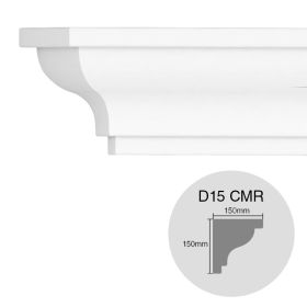 Moldura decorativa cornisa EPS Isoforma D15 CMR exterior 150mm x 150mm x 1000mm