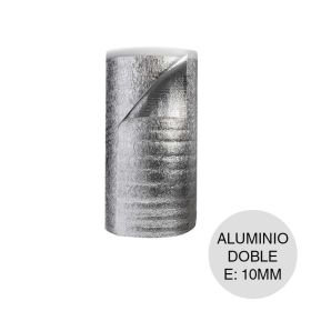 Aislante termico hidrofugo espuma polietileno Rufi film aluminio doble 10mm x 1.05m x 20m rollo x 21m²