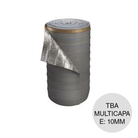 Aislante termico hidrofugo espuma polietileno TBA multicapa 10mm x 1m x 20m rollo x 20m²