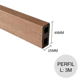 Perfil WPC bicapa co-extruido paraiso 25mm x 49mm x 3m