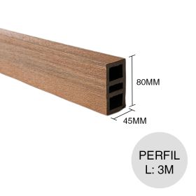 Perfil WPC bicapa co-extruido paraiso 45mm x 80mm x 3m