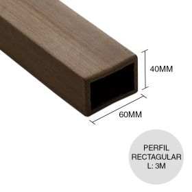 Perfil rectangular WPC monocapa 335 40mm x 60mm x 3m