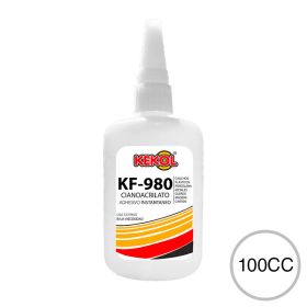 Adhesivo instantaneo K-980 multiples usos cianoacrilato transparente botella x 100cc