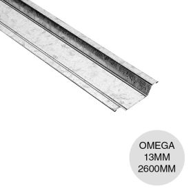 Perfil construccion seco omega 13 galvanizado moleteado 13mm x 69mm x 2600mm
