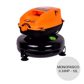 Compresor aire mini monofasico s/aceite 0.33hp 12l