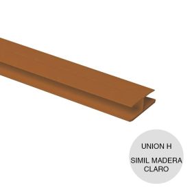 Perfil cielorraso PVC H union simil madera claro 3000mm
