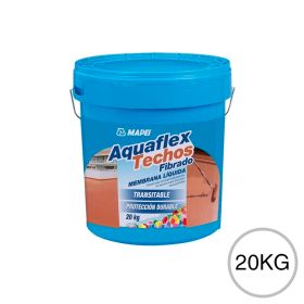 Membrana liquida impermeabilizante acrilica Aquaflex fibrado techos transitable blanco balde x 20kg