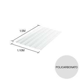 Chapa trapezoidal T101 policarbonato opalina 1.5m x 1.1m x 0.8mm