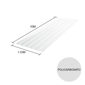 Chapa trapezoidal T101 policarbonato opalina 10m x 1.1m x 0.8mm
