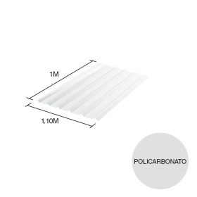 Chapa trapezoidal T101 policarbonato opalina 1m x 1.1m x 0.8mm