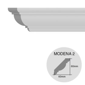 Moldura decorativa techo pared EPS Tecnomold Modena 2 interior 60mm x 60mm x 1000mm pack x 5u