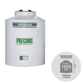 Tanque agua 1500l polietileno premium blanco ø1380mm x 1350mm