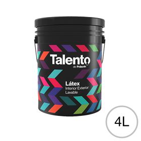 Pintura latex lavable acrilico Talento exterior interior blanco mate balde x 4l
