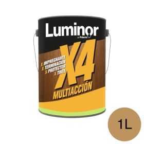 Impregnante protector madera Luminor x4 Multiaccion exterior interior transparente satinado lata x 1l
