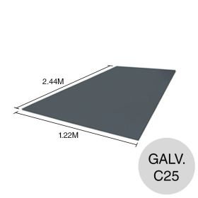 Chapa lisa prepintada C25 gris 1.22m x 2.44m x 0.50mm