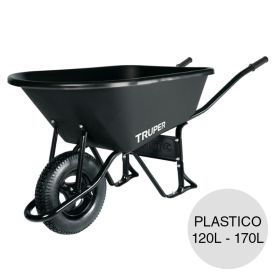 Carretilla plastica rueda neumatica 120L - 170L 450mm x 740mm x 990mm