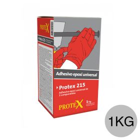 Adhesivo epoxi universal Protex 215 bicomponente predosificado gris caja x 1kg