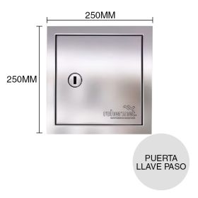 Puerta llave paso acero inoxidable 250mm x 250mm