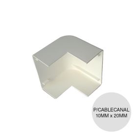 Accesorio curva externa p/cablecanal PVC blanco 10mm x 20mm