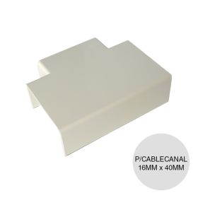 Accesorio curva T plana p/cablecanal PVC blanco 16mm x 40mm