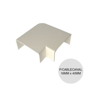 Accesorio curva 90° plana p/cablecanal PVC blanco 16mm x 40mm