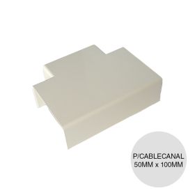 Accesorio curva T plana p/cablecanal PVC blanco 50mm x 100mm