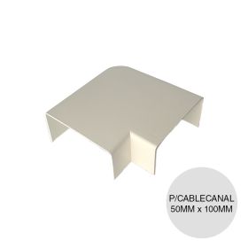 Accesorio curva 90° plana p/cablecanal PVC blanco 50mm x 100mm