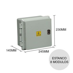 Gabinete estanco p/termica 456 sobrepuesto termoplastico p/exterior 8 modulos DIN 145mm x 230mm x 245mm