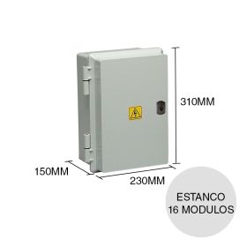 Gabinete estanco p/termica 456 sobrepuesto termoplastico p/exterior 16 modulos DIN 150mm x 230mm x 310mm