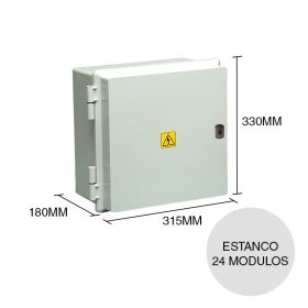 Gabinete estanco p/termica 456 sobrepuesto termoplastico p/exterior 24 modulos DIN 180mm x 315mm x 330mm