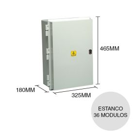Gabinete estanco p/termica 456 sobrepuesto termoplastico p/exterior 36 modulos DIN 180mm x 325mm x 465mm