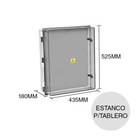 Gabinete estanco p/tablero 360 sobrepuesto tapa cristal termoplastico 180mm x 435mm x 525mm
