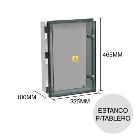 Gabinete estanco p/tablero 360 sobrepuesto tapa cristal termoplastico 180mm x 325mm x 465mm