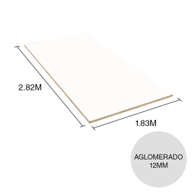 Tablero melamina Aglomerado c/textura cera blanco 12mm x 1.83m x 2.82m