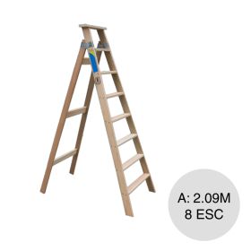 Escalera familiar liviana madera 8 escalones altura x 2.09m