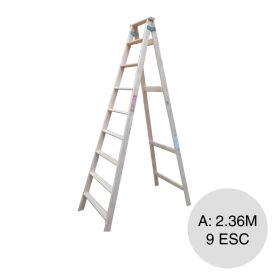 Escalera familiar liviana madera 9 escalones altura x 2.36m