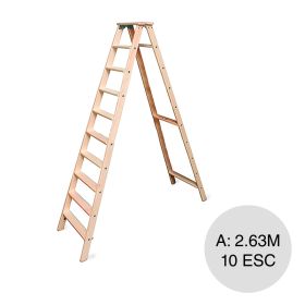 Escalera familiar liviana madera 10 escalones altura x 2.63m
