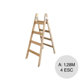 Escalera pintor madera 4 escalones altura x 1.28m